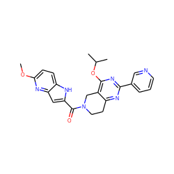 COc1ccc2[nH]c(C(=O)N3CCc4nc(-c5cccnc5)nc(OC(C)C)c4C3)cc2n1 ZINC000068248110