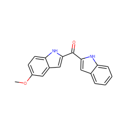 COc1ccc2[nH]c(C(=O)c3cc4ccccc4[nH]3)cc2c1 ZINC000000008571