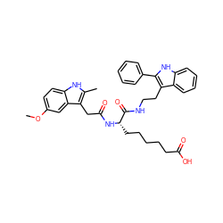 COc1ccc2[nH]c(C)c(CC(=O)N[C@@H](CCCCCC(=O)O)C(=O)NCCc3c(-c4ccccc4)[nH]c4ccccc34)c2c1 ZINC000036338707