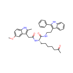 COc1ccc2[nH]c(C)c(CC(=O)N[C@@H](CCCCCC(C)=O)C(=O)NCCc3c(-c4ccccc4)[nH]c4ccccc34)c2c1 ZINC000036338699