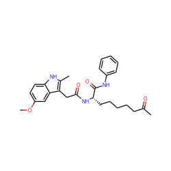 COc1ccc2[nH]c(C)c(CC(=O)N[C@@H](CCCCCC(C)=O)C(=O)Nc3ccccc3)c2c1 ZINC000036338715