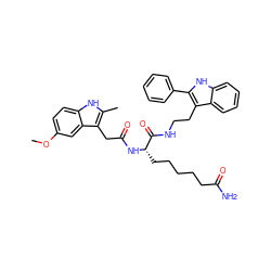 COc1ccc2[nH]c(C)c(CC(=O)N[C@@H](CCCCCC(N)=O)C(=O)NCCc3c(-c4ccccc4)[nH]c4ccccc34)c2c1 ZINC000036338712