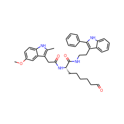 COc1ccc2[nH]c(C)c(CC(=O)N[C@@H](CCCCCC=O)C(=O)NCCc3c(-c4ccccc4)[nH]c4ccccc34)c2c1 ZINC000036338701