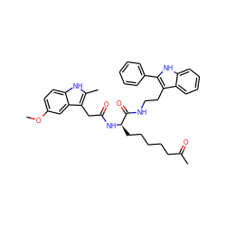 COc1ccc2[nH]c(C)c(CC(=O)N[C@H](CCCCCC(C)=O)C(=O)NCCc3c(-c4ccccc4)[nH]c4ccccc34)c2c1 ZINC000036338700