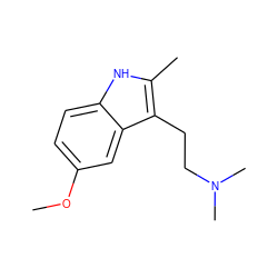 COc1ccc2[nH]c(C)c(CCN(C)C)c2c1 ZINC000001996368