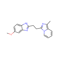 COc1ccc2[nH]c(CCc3nc(C)c4ccccn34)nc2c1 ZINC000169349814