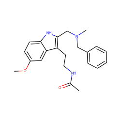 COc1ccc2[nH]c(CN(C)Cc3ccccc3)c(CCNC(C)=O)c2c1 ZINC000042965277