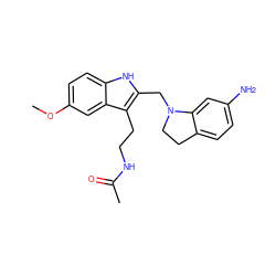 COc1ccc2[nH]c(CN3CCc4ccc(N)cc43)c(CCNC(C)=O)c2c1 ZINC000040380645