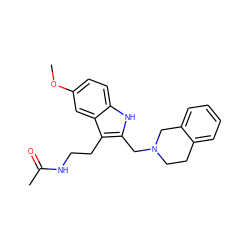 COc1ccc2[nH]c(CN3CCc4ccccc4C3)c(CCNC(C)=O)c2c1 ZINC000169323491