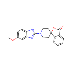 COc1ccc2[nH]c(N3CCC4(CC3)OC(=O)c3ccccc34)nc2c1 ZINC000000003523