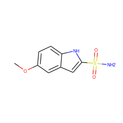 COc1ccc2[nH]c(S(N)(=O)=O)cc2c1 ZINC000027868487