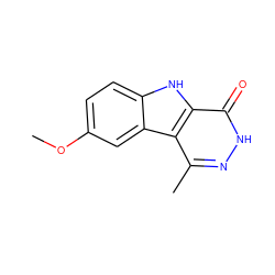 COc1ccc2[nH]c3c(=O)[nH]nc(C)c3c2c1 ZINC000084741401