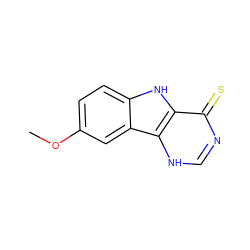 COc1ccc2[nH]c3c(=S)nc[nH]c3c2c1 ZINC000005729827