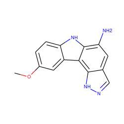 COc1ccc2[nH]c3c(N)cc4cn[nH]c4c3c2c1 ZINC000096272483