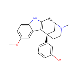 COc1ccc2[nH]c3c(c2c1)[C@@]1(c2cccc(O)c2)CCN(C)[C@@H](C3)C1 ZINC000013756000