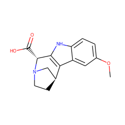 COc1ccc2[nH]c3c(c2c1)[C@H]1CCN(C1)[C@@H]3C(=O)O ZINC000028948219