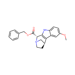 COc1ccc2[nH]c3c(c2c1)[C@H]1CCN(C1)[C@@H]3C(=O)OCc1ccccc1 ZINC000028948233