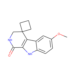 COc1ccc2[nH]c3c(c2c1)C1(CCC1)CNC3=O ZINC000028901733