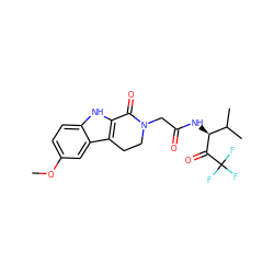 COc1ccc2[nH]c3c(c2c1)CCN(CC(=O)N[C@H](C(=O)C(F)(F)F)C(C)C)C3=O ZINC000013740122