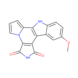 COc1ccc2[nH]c3c(c4c(n5cccc35)C(=O)NC4=O)c2c1 ZINC000084724912