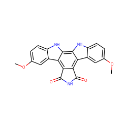 COc1ccc2[nH]c3c4[nH]c5ccc(OC)cc5c4c4c(c3c2c1)C(=O)NC4=O ZINC000006484787