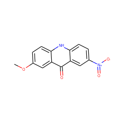 COc1ccc2[nH]c3ccc([N+](=O)[O-])cc3c(=O)c2c1 ZINC000004579248