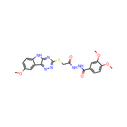 COc1ccc2[nH]c3nc(SCC(=O)NNC(=O)c4ccc(OC)c(OC)c4)nnc3c2c1 ZINC000008829441