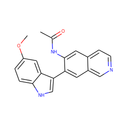 COc1ccc2[nH]cc(-c3cc4cnccc4cc3NC(C)=O)c2c1 ZINC000217054562