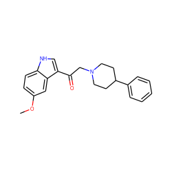 COc1ccc2[nH]cc(C(=O)CN3CCC(c4ccccc4)CC3)c2c1 ZINC000103237109