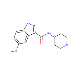 COc1ccc2[nH]cc(C(=O)NC3CCNCC3)c2c1 ZINC000042963165