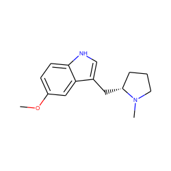 COc1ccc2[nH]cc(C[C@@H]3CCCN3C)c2c1 ZINC000000005452