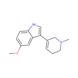 COc1ccc2[nH]cc(C3=CCCN(C)C3)c2c1 ZINC000026745214