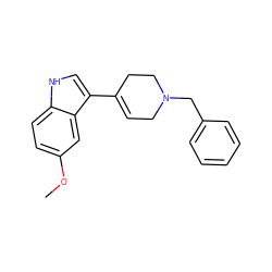 COc1ccc2[nH]cc(C3=CCN(Cc4ccccc4)CC3)c2c1 ZINC000013584507