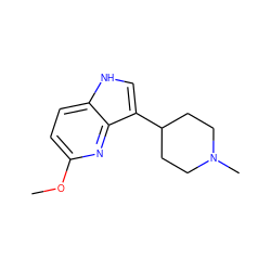 COc1ccc2[nH]cc(C3CCN(C)CC3)c2n1 ZINC000000007594