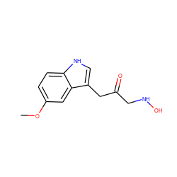 COc1ccc2[nH]cc(CC(=O)CNO)c2c1 ZINC000036159961