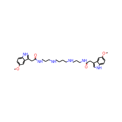 COc1ccc2[nH]cc(CC(=O)NCCCNCCCCNCCCNC(=O)Cc3c[nH]c4ccc(OC)cc34)c2c1 ZINC000026401913