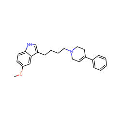 COc1ccc2[nH]cc(CCCCN3CC=C(c4ccccc4)CC3)c2c1 ZINC000013582350