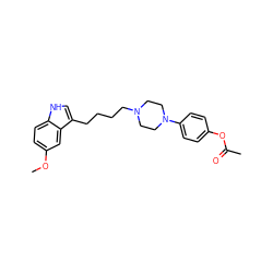 COc1ccc2[nH]cc(CCCCN3CCN(c4ccc(OC(C)=O)cc4)CC3)c2c1 ZINC000013582389