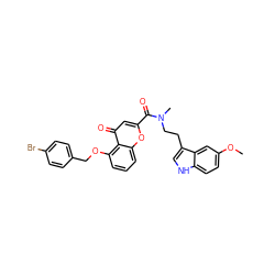 COc1ccc2[nH]cc(CCN(C)C(=O)c3cc(=O)c4c(OCc5ccc(Br)cc5)cccc4o3)c2c1 ZINC000103256564