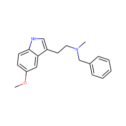 COc1ccc2[nH]cc(CCN(C)Cc3ccccc3)c2c1 ZINC000028604135