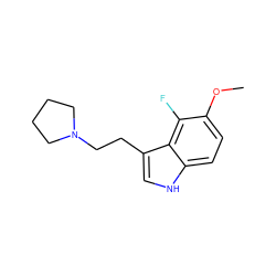 COc1ccc2[nH]cc(CCN3CCCC3)c2c1F ZINC000027877820