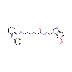 COc1ccc2[nH]cc(CCNC(=O)CCCCCNc3c4c(nc5ccccc35)CCCC4)c2c1 ZINC000013679417