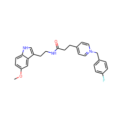 COc1ccc2[nH]cc(CCNC(=O)CCc3cc[n+](Cc4ccc(F)cc4)cc3)c2c1 ZINC000473149641
