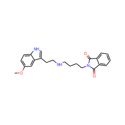 COc1ccc2[nH]cc(CCNCCCCN3C(=O)c4ccccc4C3=O)c2c1 ZINC000029568290