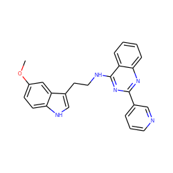 COc1ccc2[nH]cc(CCNc3nc(-c4cccnc4)nc4ccccc34)c2c1 ZINC000004265360
