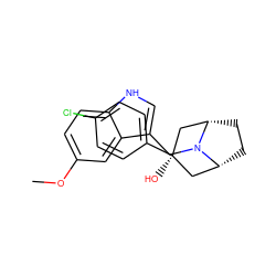 COc1ccc2[nH]cc(CN3[C@H]4CC[C@@H]3C[C@@](O)(c3ccc(Cl)cc3)C4)c2c1 ZINC000101185186