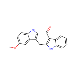 COc1ccc2[nH]cc(Cc3[nH]c4ccccc4c3C=O)c2c1 ZINC000299830880