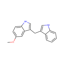 COc1ccc2[nH]cc(Cc3c[nH]c4ccccc34)c2c1 ZINC000000007734