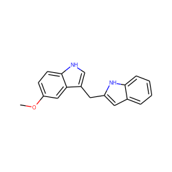 COc1ccc2[nH]cc(Cc3cc4ccccc4[nH]3)c2c1 ZINC000196040611