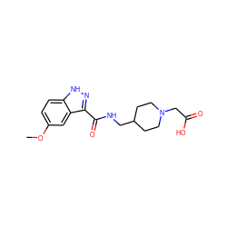 COc1ccc2[nH]nc(C(=O)NCC3CCN(CC(=O)O)CC3)c2c1 ZINC000220941915